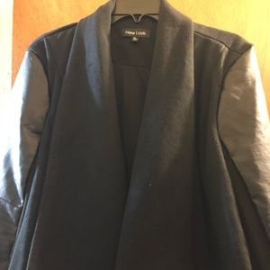 Black with Leather Sleeve Jacket